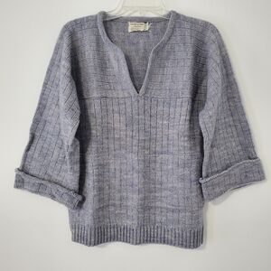 VINTAGE Specialty House Fashion Womens Pullover Sweater Front Pocket Blue FLAW